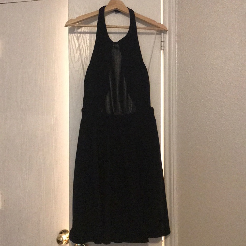 Open back halter dress